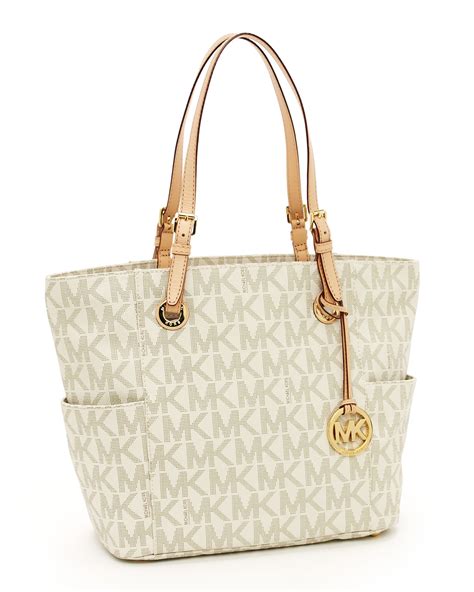 michael kors jet set item ns tote monogram vanilla|michael michael kors jet set monogram large tote .